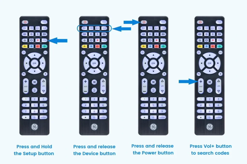 Program GE Universal Remote with Auto Code Search